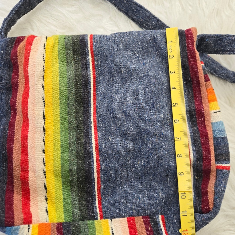 Knapp Sacs California Handwoven Serape Messenger Bag Multi-Color Boho Crossbody - Picture 6 of 9